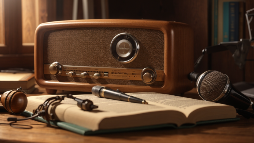 Studio headphones and audio mixing equipment for an online radio app